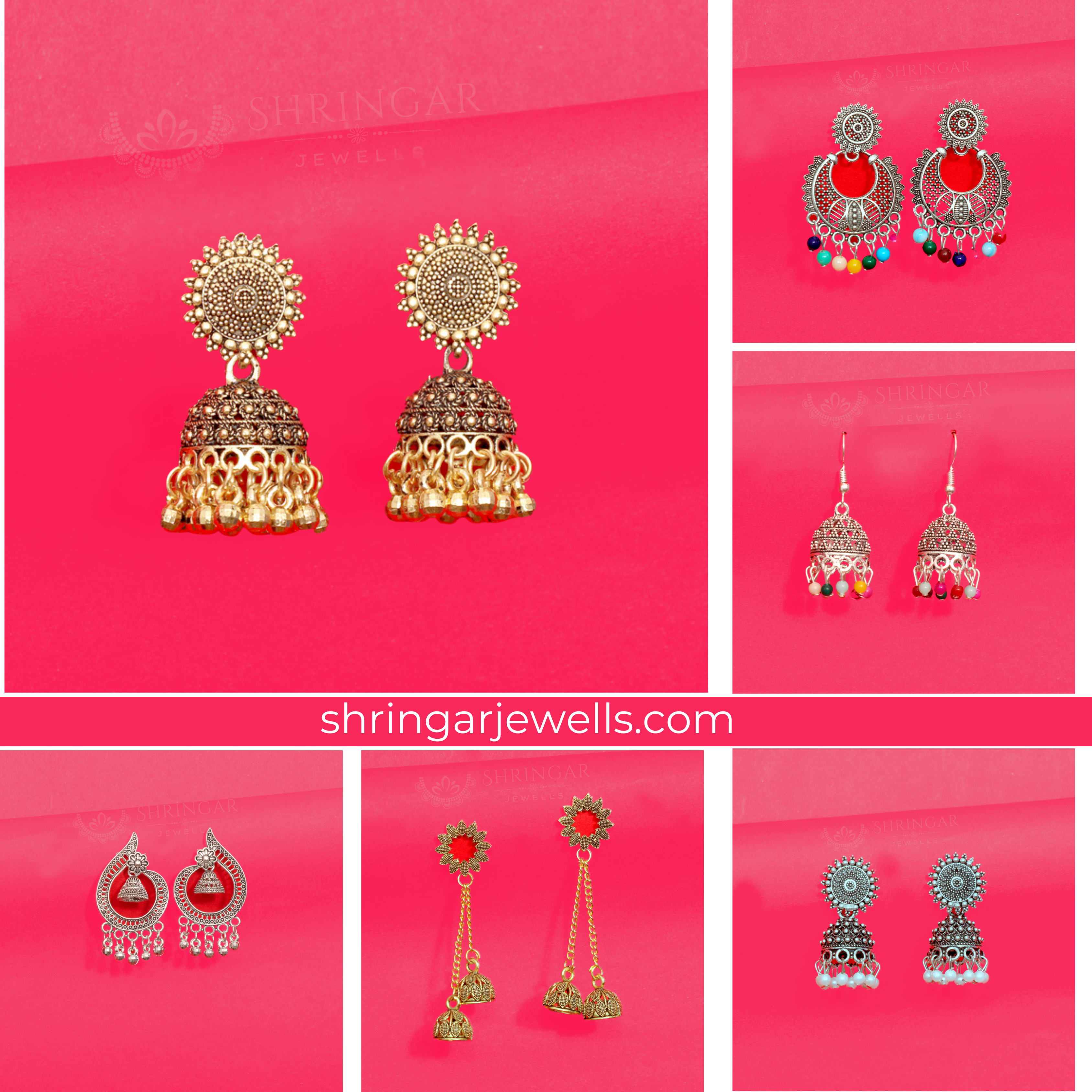 Shahi Combo of 6 Designer Jhumkas